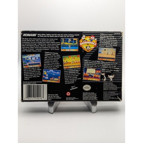 Animaniacs (SNES Super Nintendo, 1991 ) w/ Box & Cart ~ Tested & Works VTG - Picture 2 of 12
